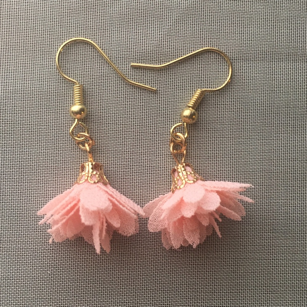 Pink Flower Earings